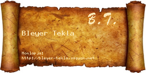 Bleyer Tekla névjegykártya